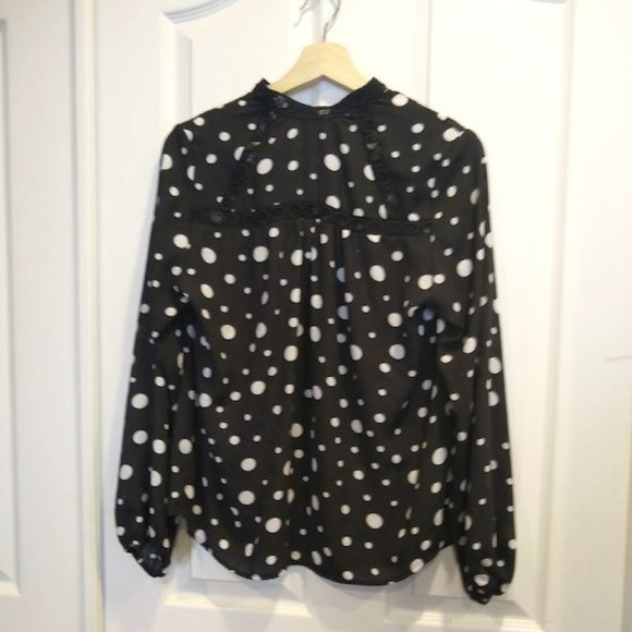 Zac & Rachel Dot and Lace Blouse size Medium - Picture 7 of 7